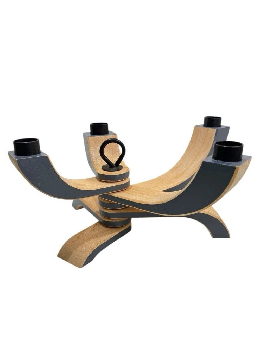 Mid Century Modern Gray & Tan Design Home Stockholm Candleholder Jonas Grundell